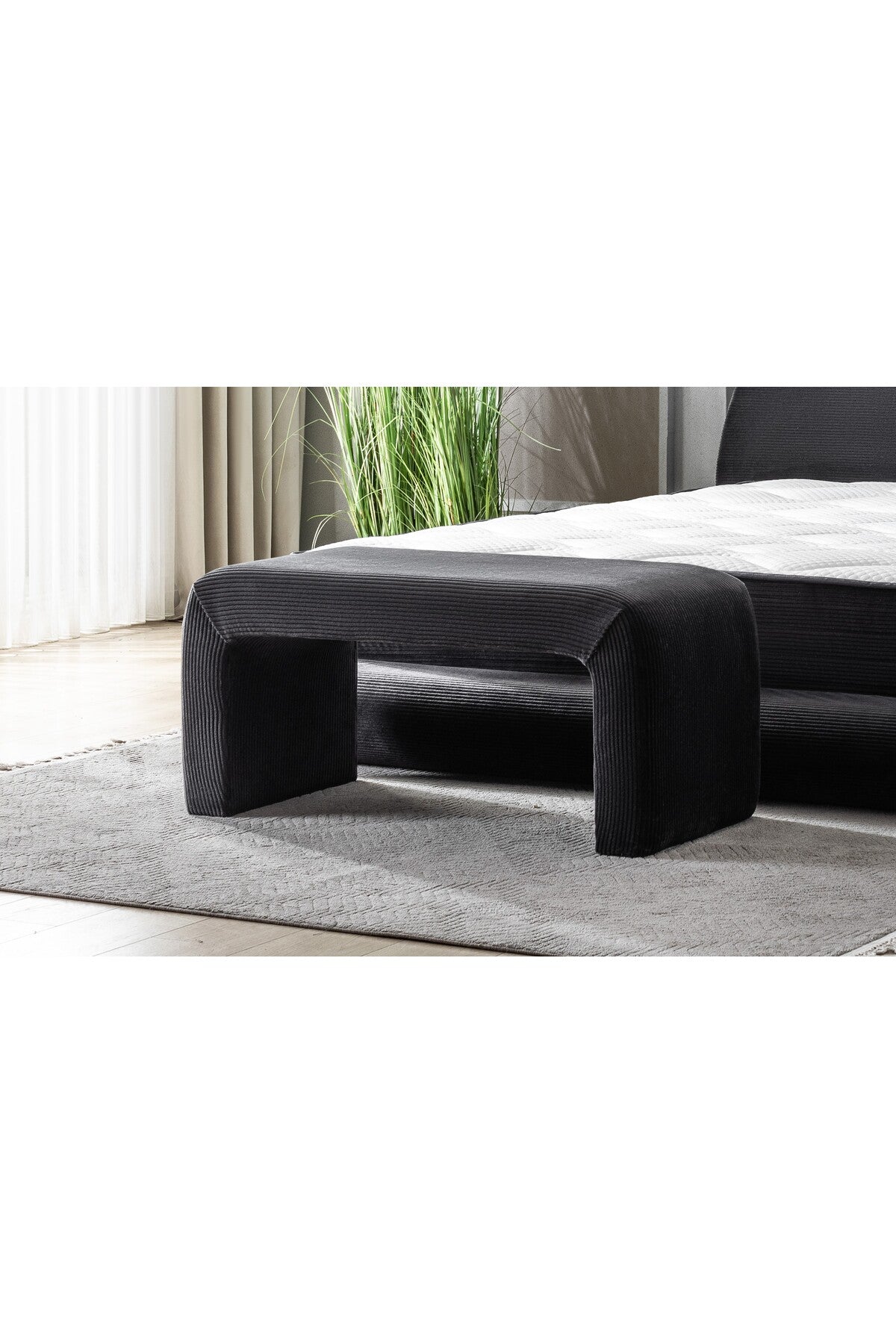Yeni Nesil Duo Legom Bench - İkili Tabure & Sehpa Seti - Anstrasit - 60 x 100