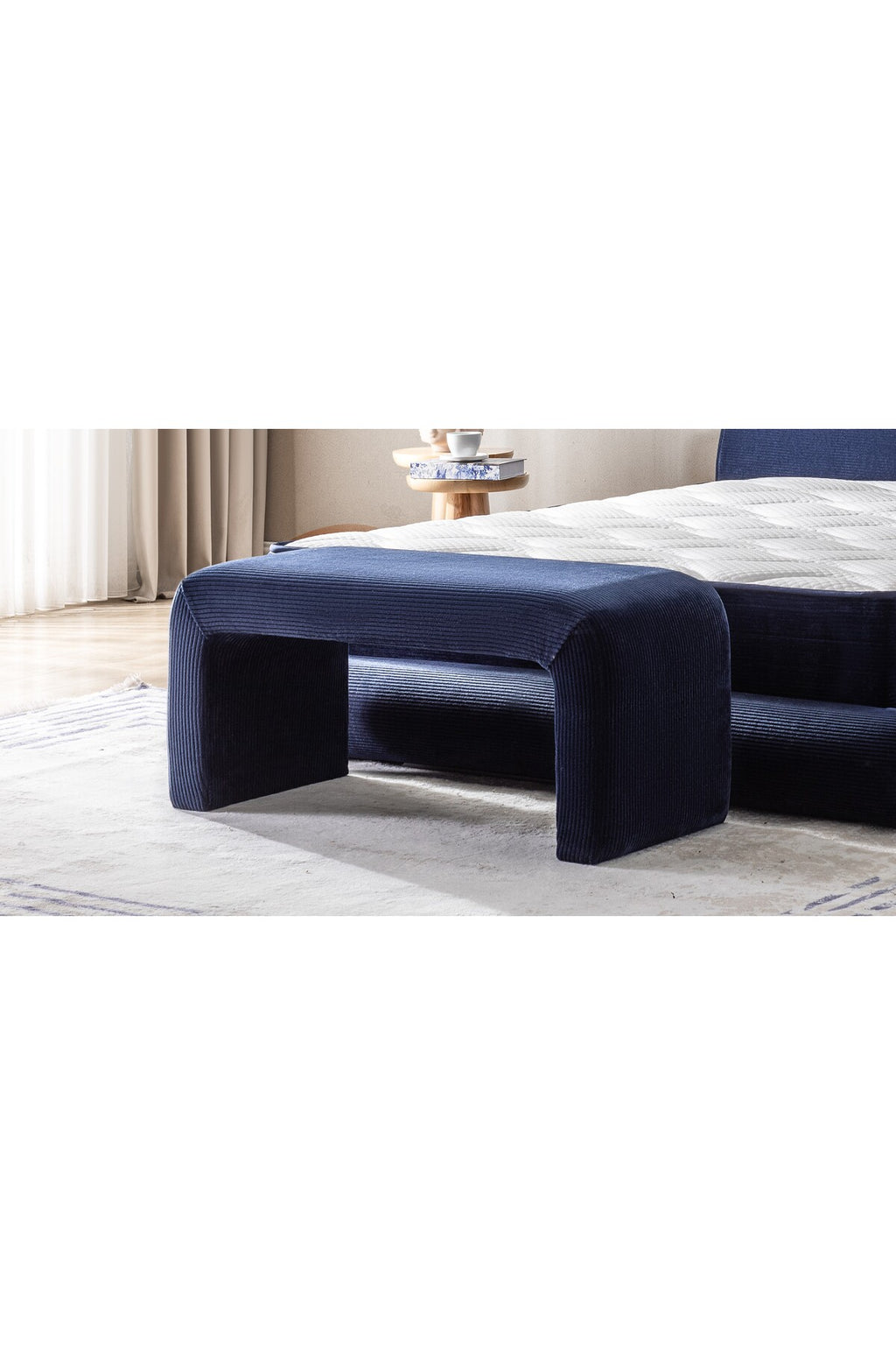 Yeni Nesil Duo Legom Bench - İkili Tabure & Sehpa Seti - Lacivert - 60 x 100