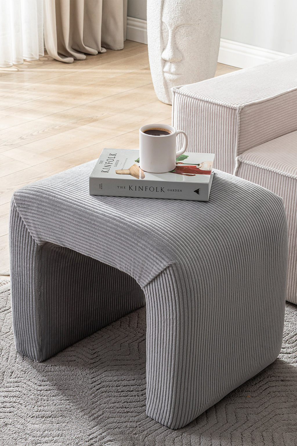 Yeni Nesil Legom Bench Sandalye&Sehpa Tekli - Krem