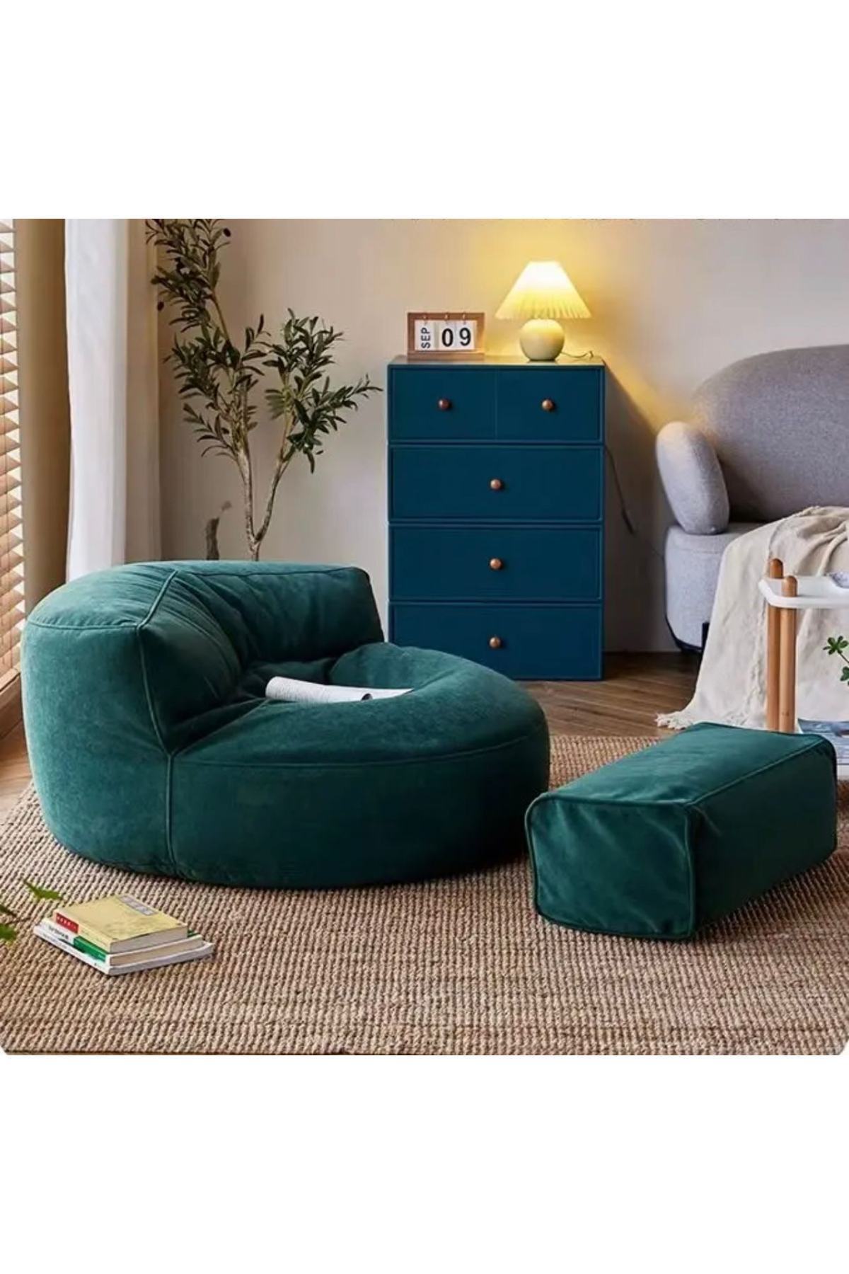 GoodNight&SoftHome Twist Puf Berjer Takım Rahat Yeni Nesil Bench - Gri