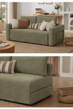 WELLO Çok Amaçlı Modüler Sünger Koltuk & Yatak – Yıkanabilir Kılıflı - Haki