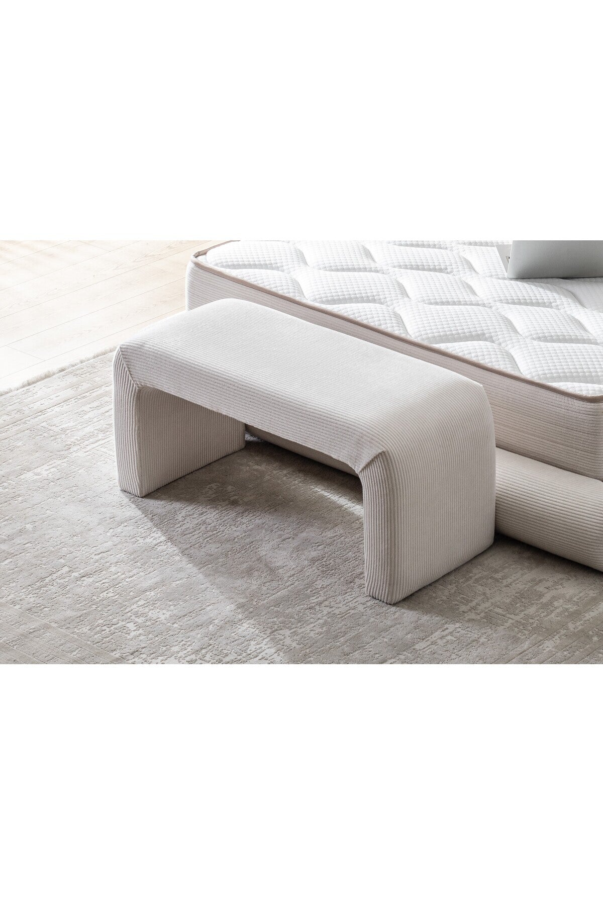 Yeni Nesil Duo Legom Bench - İkili Tabure & Sehpa Seti - Kahverengi
